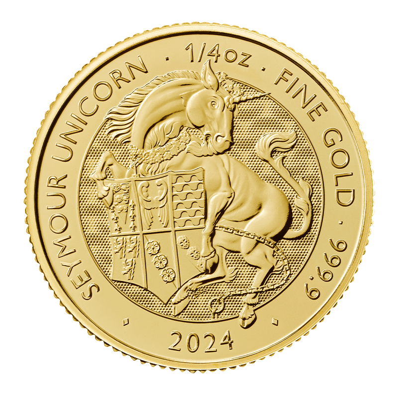 Buy 1/4 oz Tudor Beasts Seymour Unicorn Gold Coin (2024) | Price